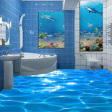 3D Sea Water Ripples Bathroom Wallpaper