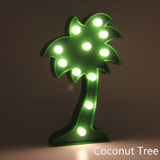 3D Flamingo Pineapple Cactus Night Lights