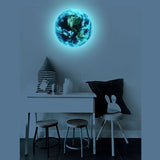 Luminous Blue Earth Cartoon 3D Wall Sticker