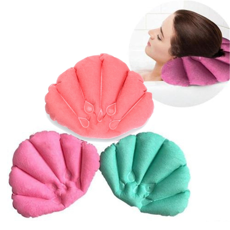 Blow up shop bath pillow