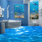 3D Sea Water Ripples Bathroom Wallpaper