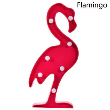3D Flamingo Pineapple Cactus Night Lights