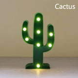 3D Flamingo Pineapple Cactus Night Lights