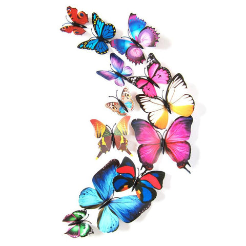12 Pcs 3D Butterfly Wall Stickers For Decoration